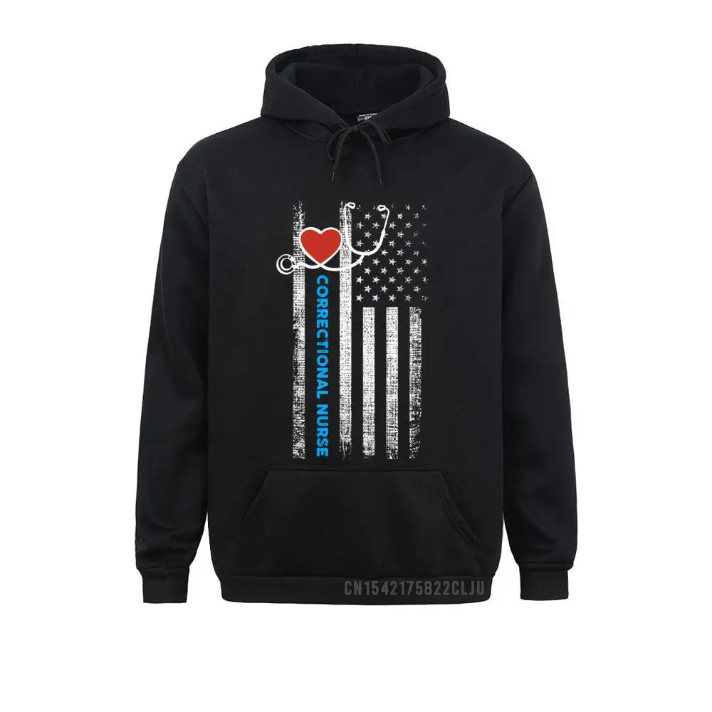 Correctional Nurse Vintage Stethoscope Patriotic Nurse Personalized Men Sweatshirts For Winter Fall Hoodies Hoods New Arrival