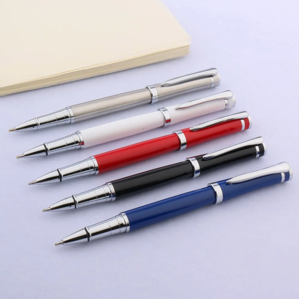 High quality brand 3035 metal blue Silver Trim Rollerball Pen elegante signature  ball point ink pen Stationery Office Supplies