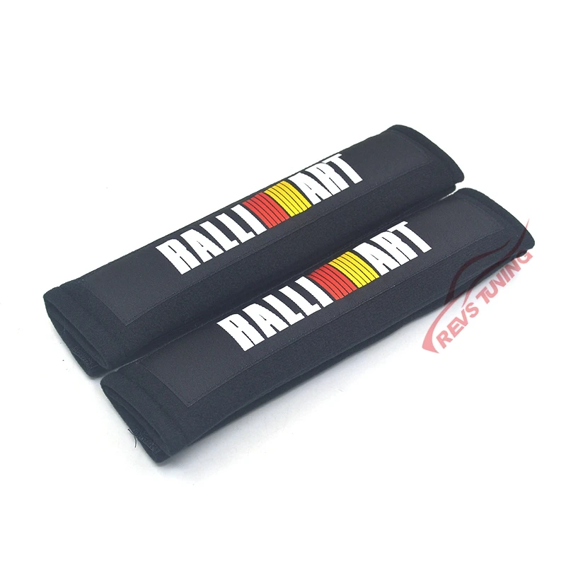 1Pair Black/Red JDM Styling Cotton Racing Car Seat Belt Shoulder Pads Safety Belt Cover For Mitsubishi