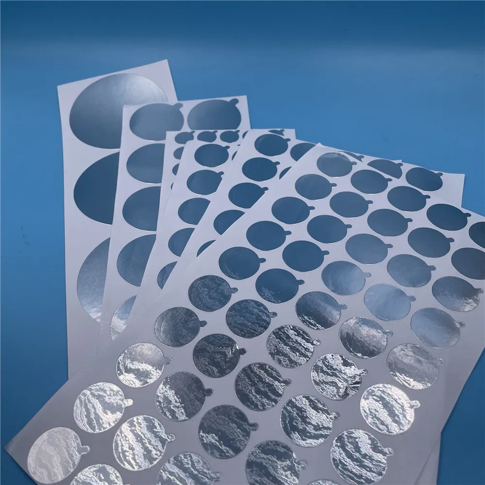 Guarnizioni autoadesive in alluminio 38MM 60MM 68MM, bottiglie di plastica sigillate, lattine di metallo incollate per prevenire perdite,