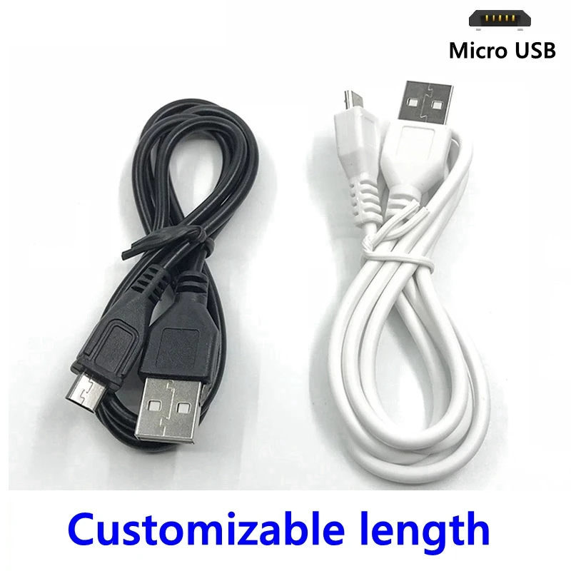 100pcs pure copper micro usb to USB2.0 A Male data cable charging cable for Android phone 1m