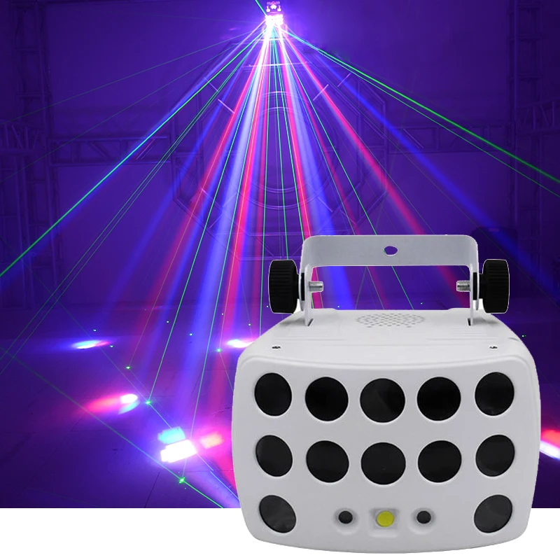 New Arrival 2X15w RGBW Butterfly Light Remote Control Beam Laser Strobe 3in1 Effects Lighting for DJ Disco Dance Home Party