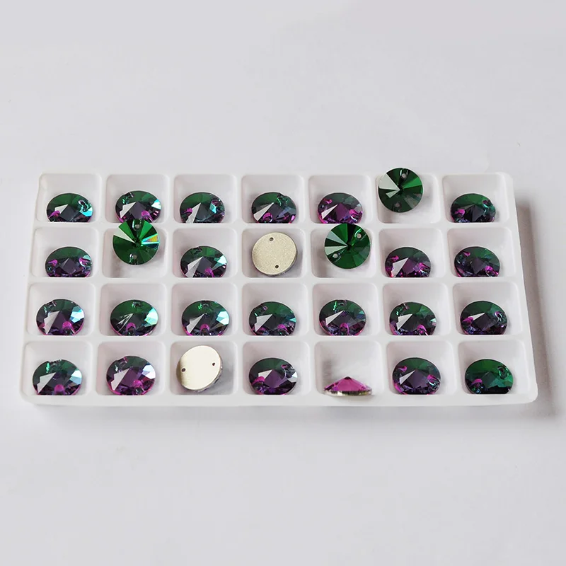 Kristall-Strass, bunt, 8mm-20mm, Rivoli, rund, zum Aufnähen, Glas-Strass für Taschen, Gymnastikbekleidung, Schuhe, Kleiderdekoration – Detail 4