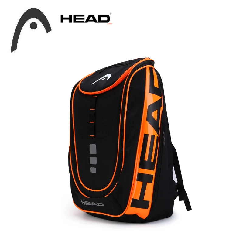 Orange Multi-function Head Tennis Racket Backpack PU Nylon HEAD Tenis Squash Backpack Large Capacity 2-3 Tennis Rackets Racquets