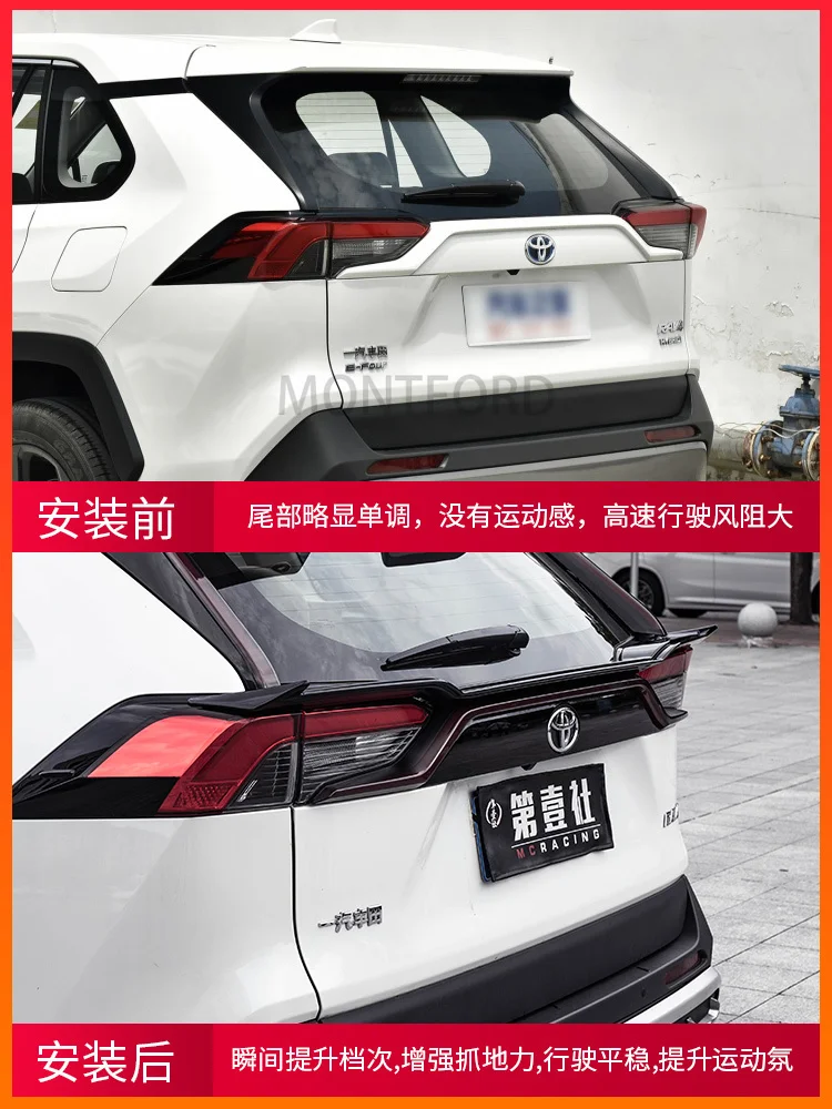 For 2019 2020 New Toyota RAV4 Spoiler High Quality ABS Material Car Rear Wing Lip Spoiler by Primer Color