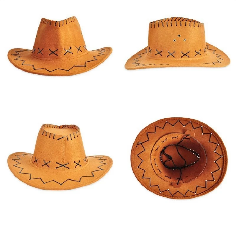 Sombrero occidental de fieltro para hombre y mujer, sombrero de fieltro vaquero para fiesta, Jazz, padres e hijos