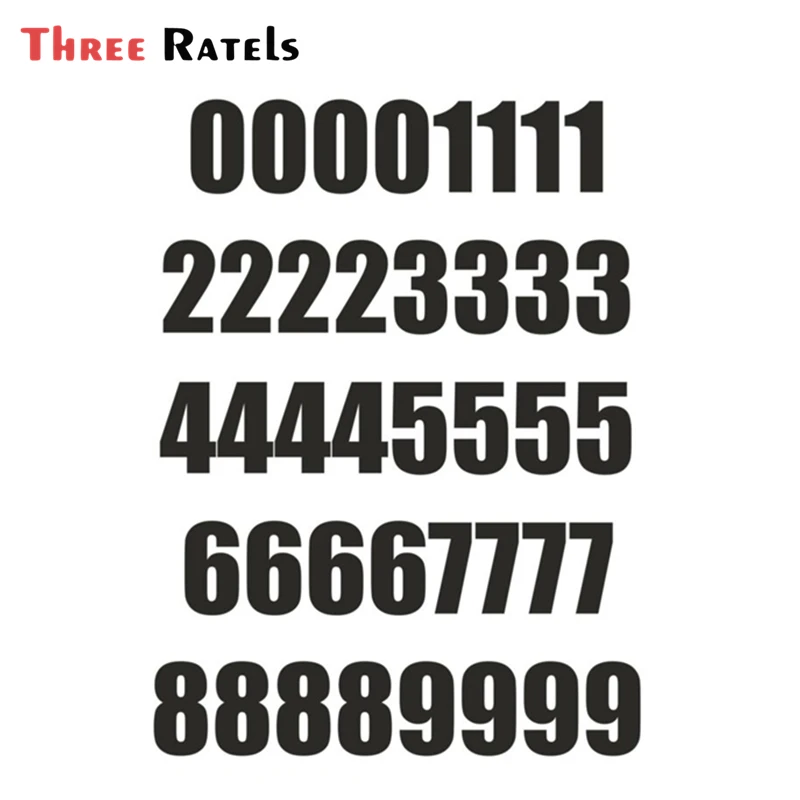 Three Ratels FD557 Die-Cut Vinyl 40*25mm 40PCs Racing Number Sheet Sticker Vinyl Decal Car Bike Door Wheelie Bin Race