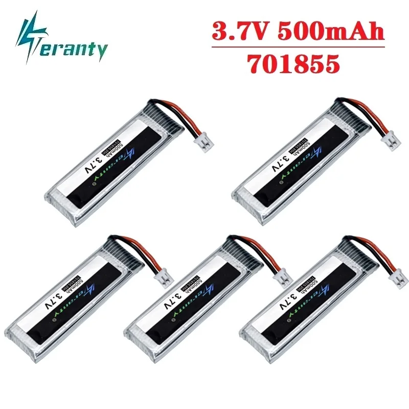 1/2/3/5/10PCS Teranty 3.7V 4.2V 1S 500mAh batteria con PH2.0 RC Drones Quadcopter ricambi accessori 701855