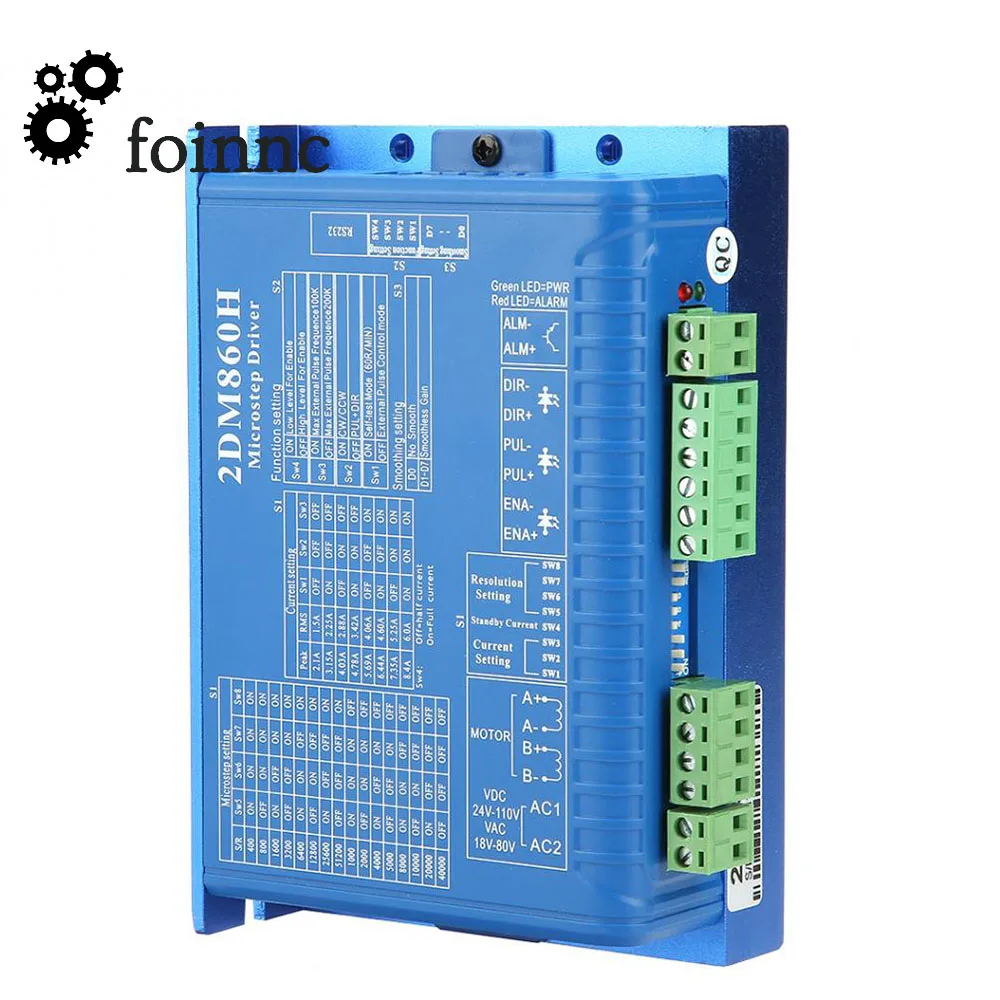 Imagem -06 - Driver de Motor de Passo Digital em Fases 2dm860h 21a84a 2490v ac & dc Universal para Motor de Passo da Série Nema 34