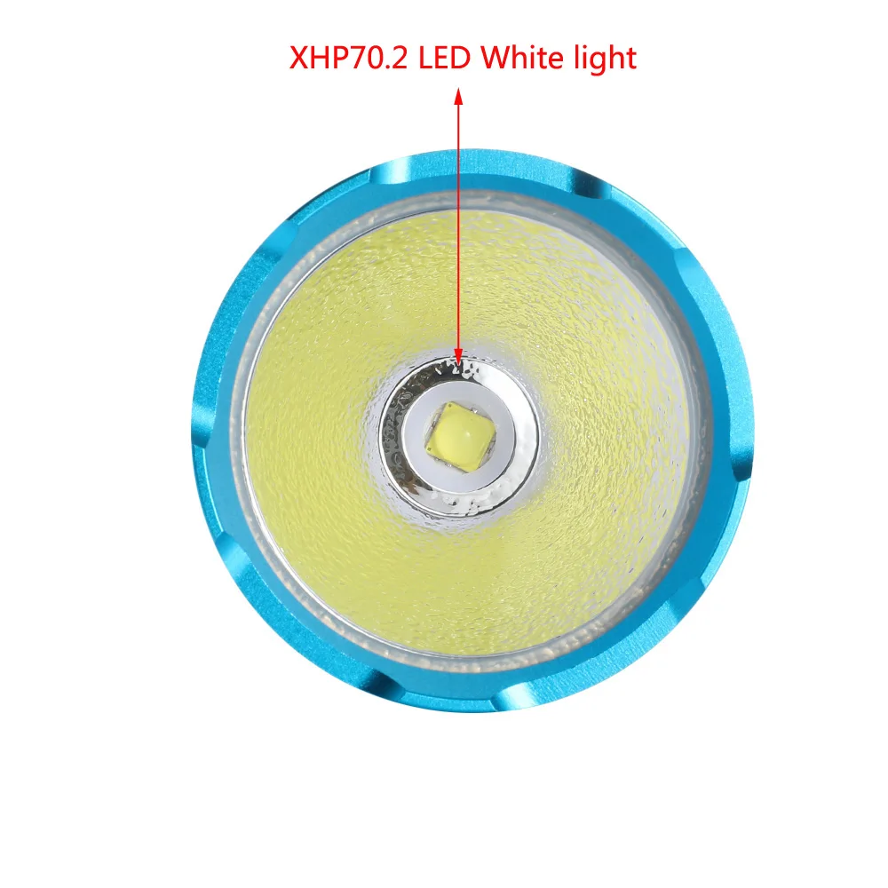 XHP70.2 Diving Flash Light Underwater 100M Dive Torch IP68 Waterproof 4x18650 Deep Sea Operation Patrol Fishing Lamp