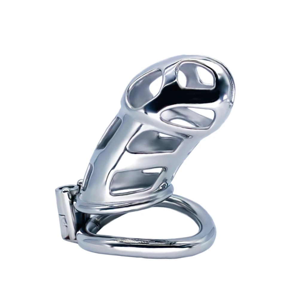 SHAZ Male Chastity Cage Continuously Designed Stainless Steel Cock Protection Male Masturbation SM Game Toy 4