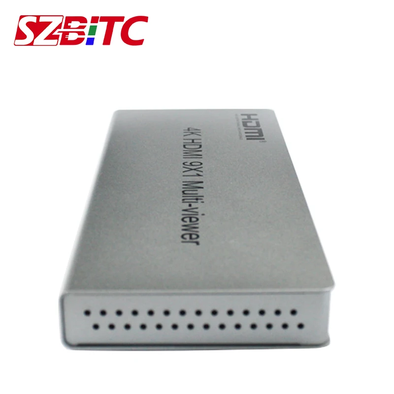 SZBITC 4K HDMI 9x1 Multi-viewer HDMI Switcher 9 in 1 out Konverter Pembagi Layar IR Beralih Mulus dengan Remote Control