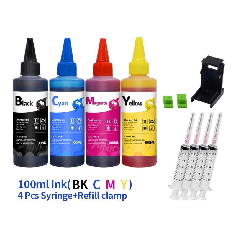 HINICOLE Refill Ink Kit Kits For Canon For Epson For HP For Brother ALL Refillable Inkjet Printer 100ML Bottle Dye Ink