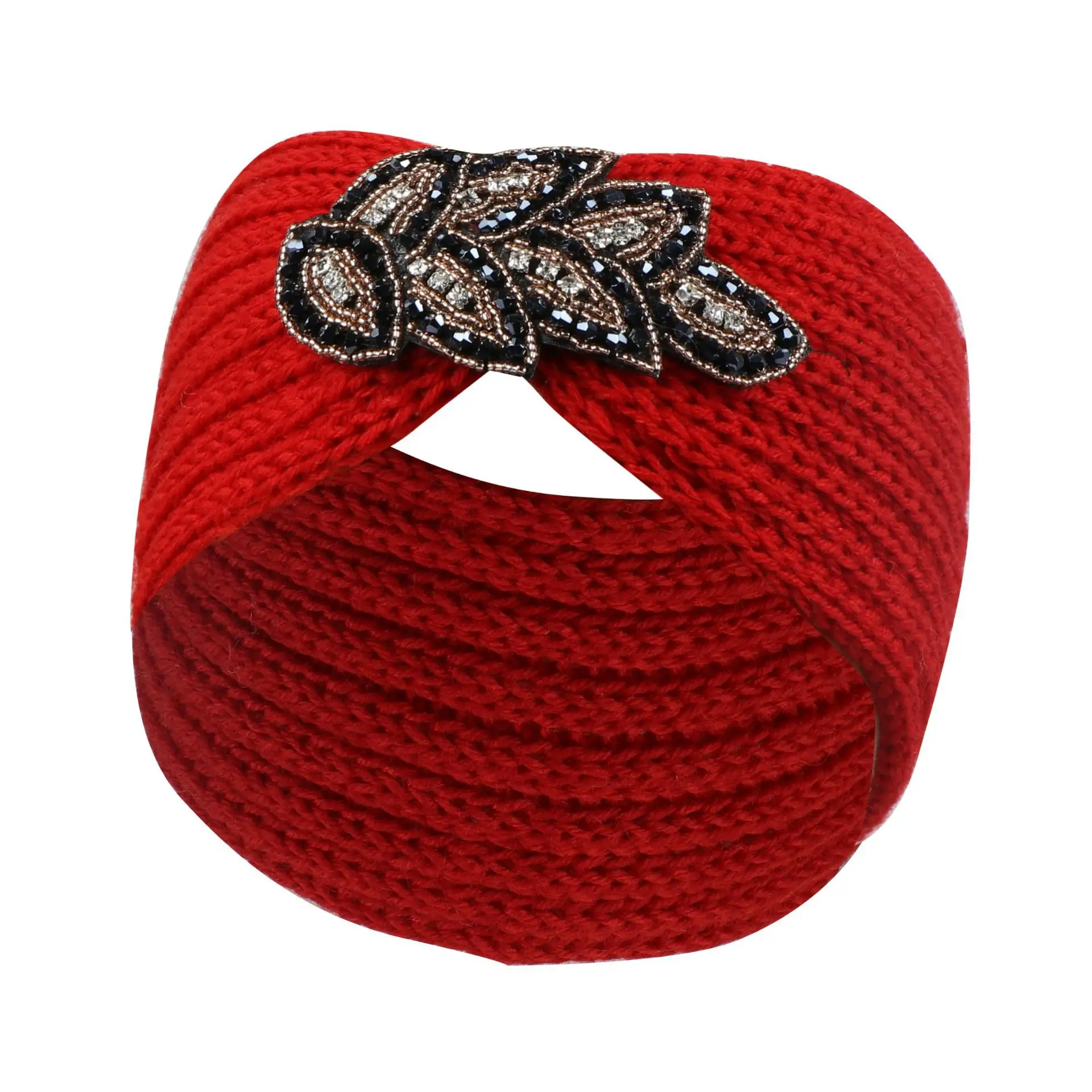 Fine Solid Color Winter Headbands for Women Girl Bowknot Woolen Handwork Knitting Hair Accessories Warm Headband Europe Headwear