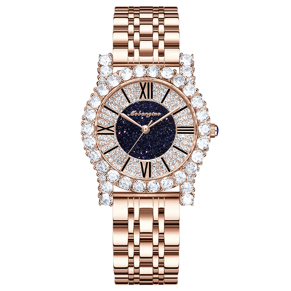 Fashion Diamond Bling Crystals Women Wristwatch Small Thin Luxury Bracelet Leather Elegant Female Dress Clock Relogio Feminino