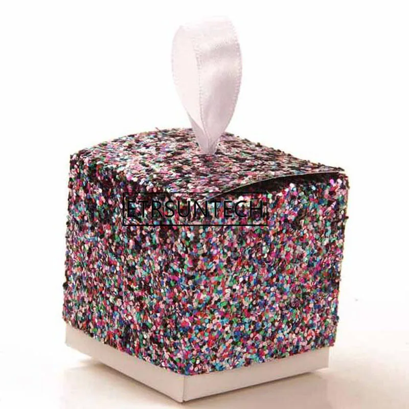 

500pcs European Glitter Box Wedding Party Gift Favors Box Festive Party Wrapping Supplies Wedding Candy Box