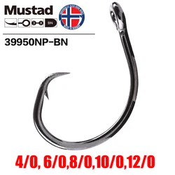 Mustad Norway Origin Fishing Hook High Carbon Steel Big Size Circle Fish Hooks,4/0,6/0,8/0/10/0,12/0,39950NP-BN