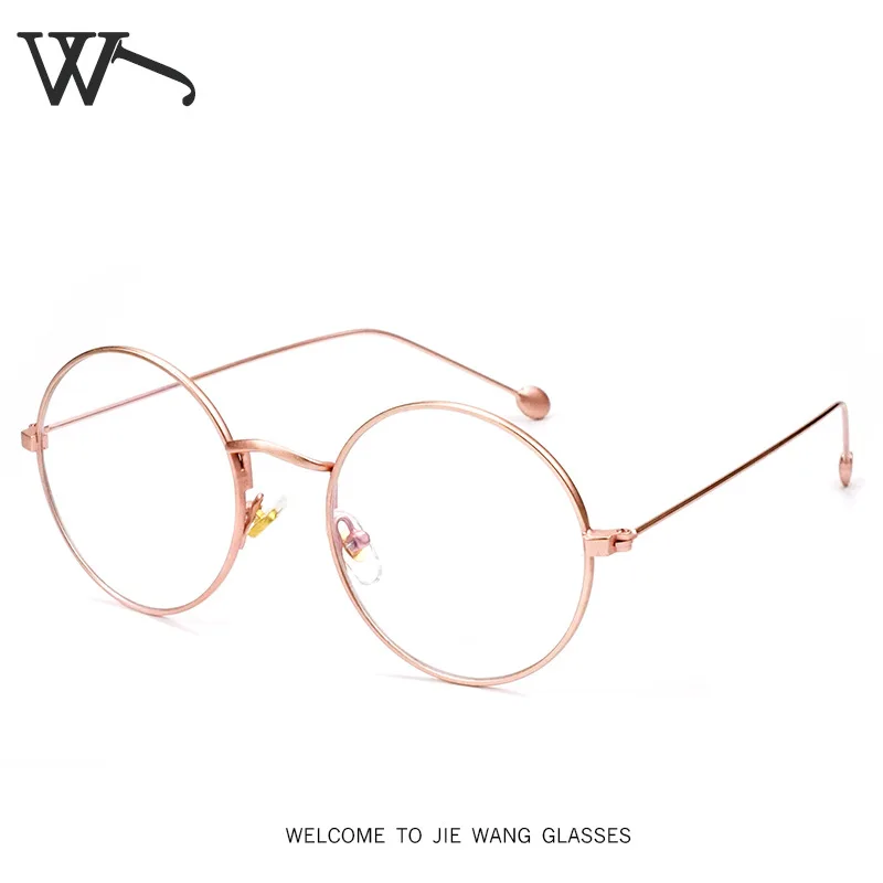 

Fashion Retro Literary Metal Circle Frame Study Plain Glass Clear Transparent Optical Glasses Eyewear Eyeglasses