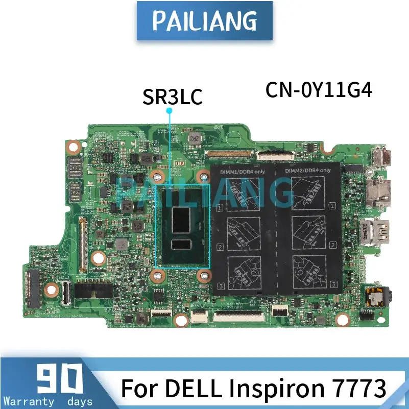 

Mainboard For DELL Inspiron 7773 i7-8550U Laptop motherboard CN-0Y11G4 0Y11G4 16888-1 SR3LC DDR4 Tested OK