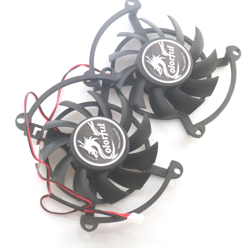 2pcs/Lot 12V 0.5A 65mm VGA Fan For iGame GTX1050Ti GAMING 4G Graphics Card Cooling Fan 4Wire 4Pin