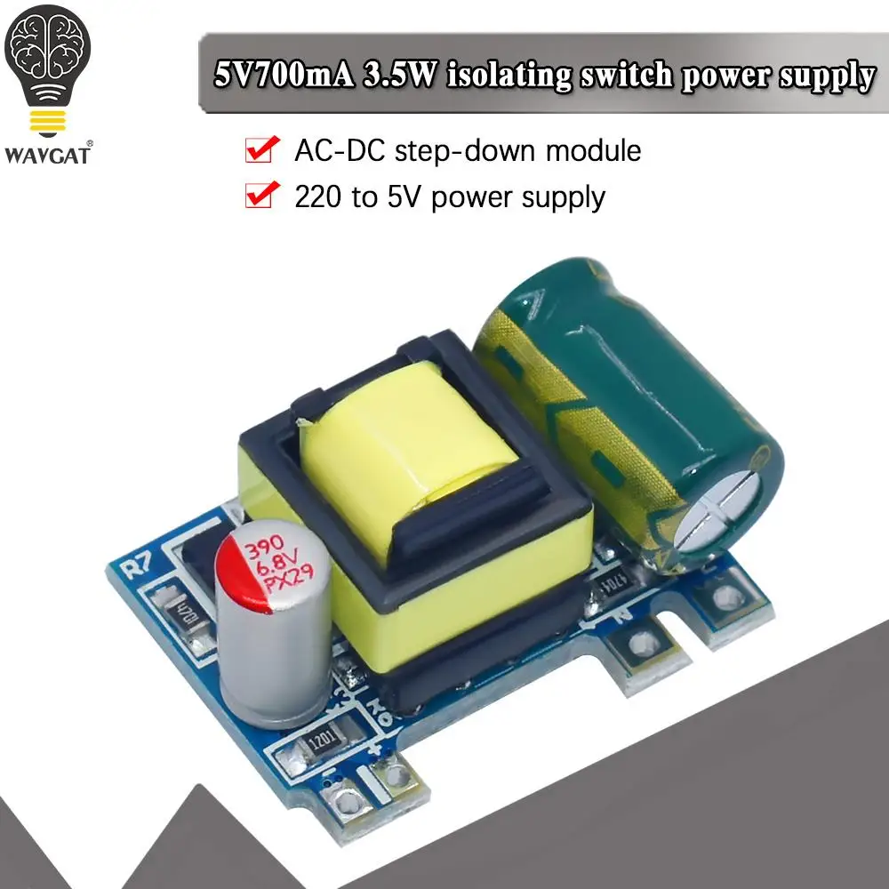 WAVGAT AC-DC Converter 110V 220V to 5V 700mA Buck Voltage Regulator Low Ripple Switching Power Supply Module