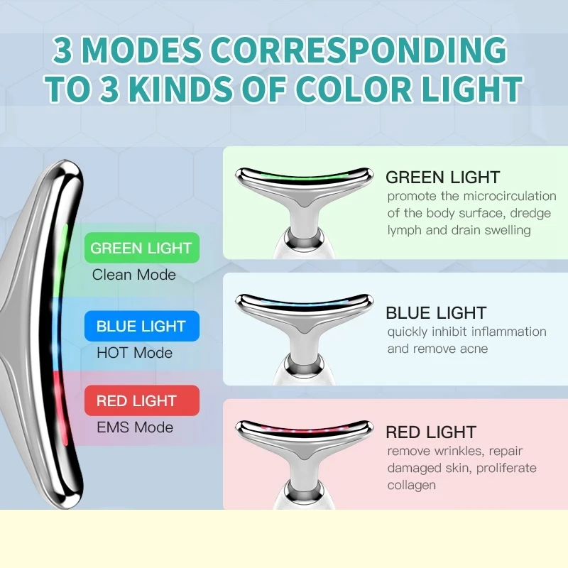 Hals Rimpel Remover Led Photon Therapie Gezicht Massager Gezicht Lifting Tool Verwarming Huid Draai Verminder Dubbele Kin Anti-Rimpel