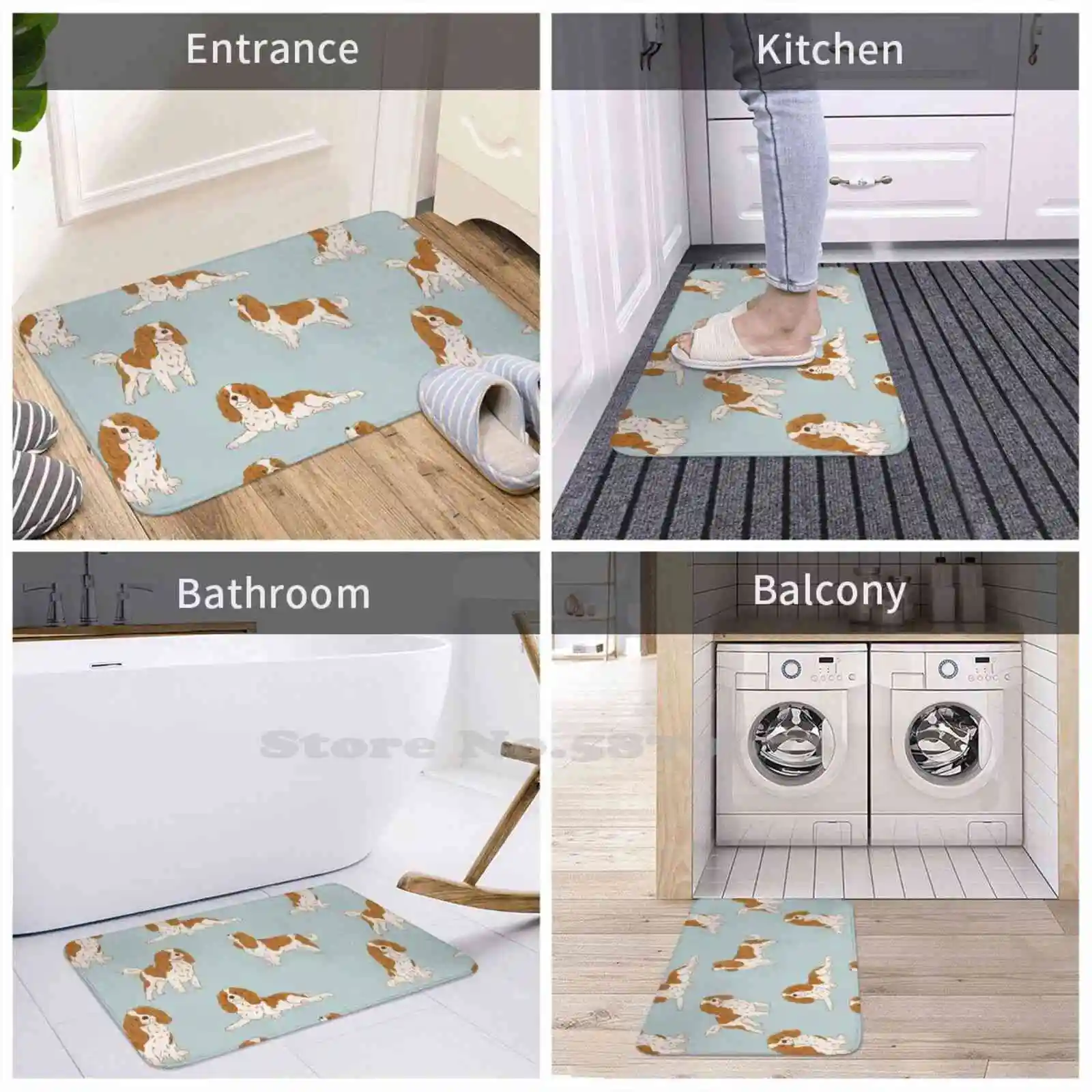 Blenheim Cavalier King Charles Spaniel Dog Soft Cushion Home Carpet Door Mat Car Rug Cavalier King Charles Spaniel Blenheim