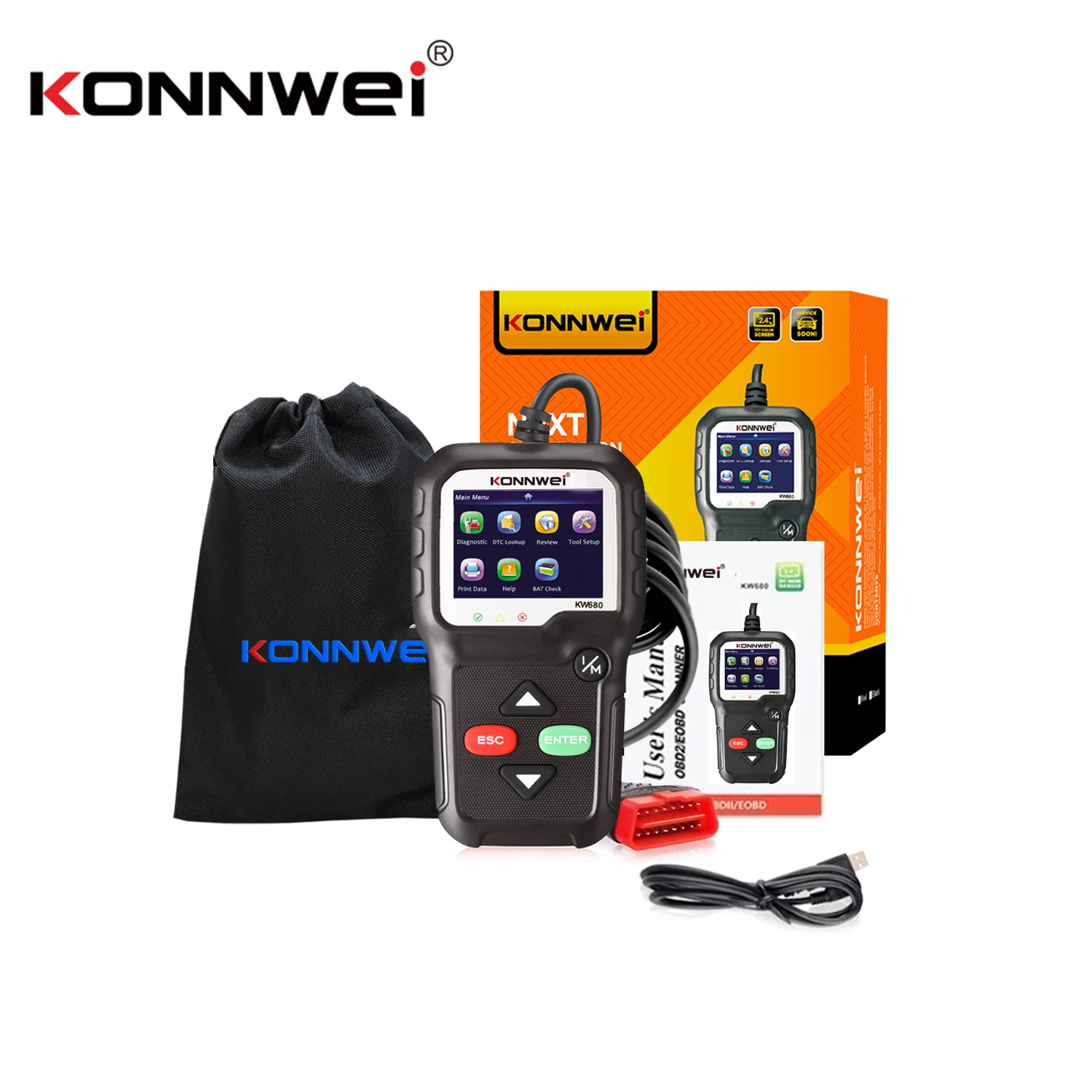 KONNWEI OBD2 Scanner Car Code Reader Enhanced Check Engine Light Scan Tool OBD II for Vehicles After 1996