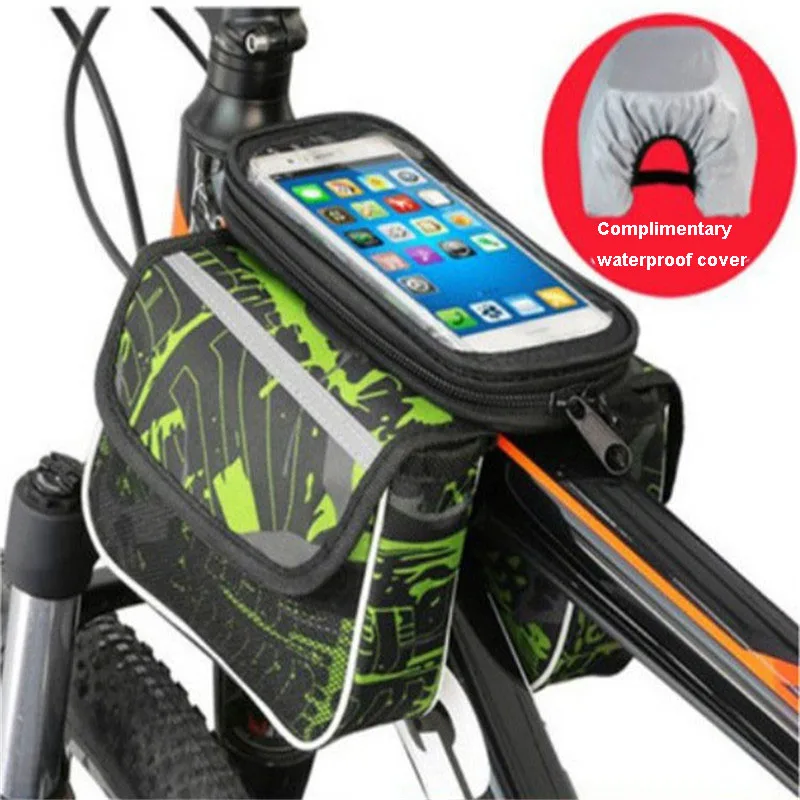 Bike Bags Bicycle Frame Front Tube Bag rainproof Mountain Bike two side Pouch Cycling Phone Holder Saddle Bag Fietstas Stuur