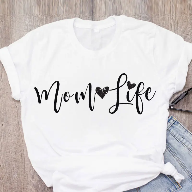 

Summer Casual T Shirt Female Fashion Mom Life Letter Printed Women T-Shirts Short Sleeve Ulzzang Tshirt Femme