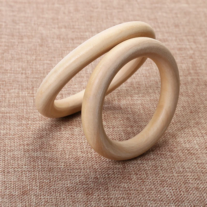 Unfinished Solid Wooden Rings 12-125MM Natural Wood Rings for Macrame DIY Crafts Wood Hoops Ornaments Connectors Jewelry Making