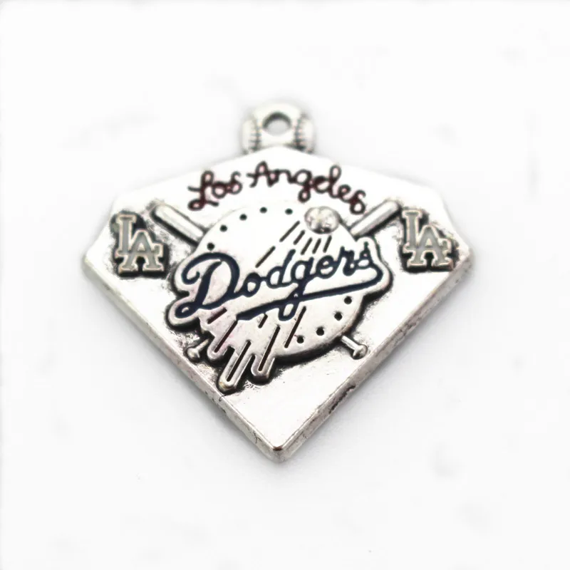 Baseball Sport Charms LA Dangle Charms DIY Bracelet Necklace Earrings Snap Button Jewelry Hanging Charm