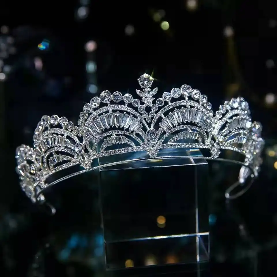 Corona da sposa accessori per capelli da donna diademi nuziali e corone gioielli di fidanzamento fasce per capelli romantiche onda copricapo principessa