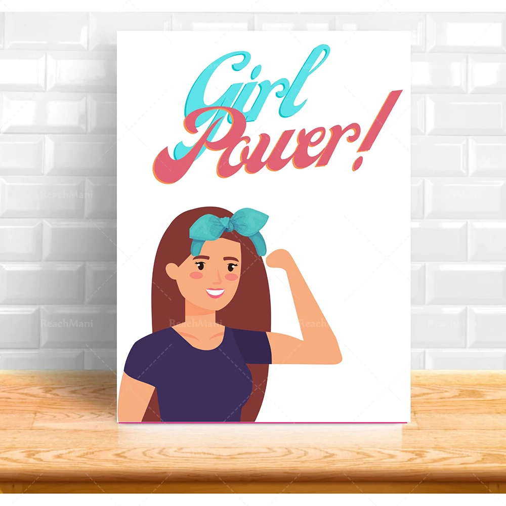 Feminist Art Prints • Five-piece set • Wall art that empowers women • Quote signs • Living room decoration • Girl power posters