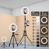 LED Photography Light Selfie Ring Light Lamp With Tripod For Phone Holder Stand Photo Lamp Ringlight For Live Video Streaming