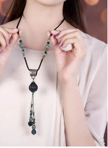 

Vintage Necklace Long One Hundred Matching Sweater Chain Pendant Pendant