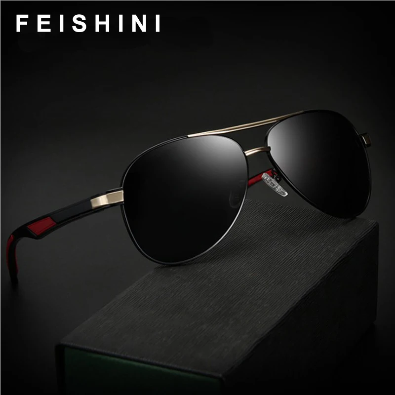 

FEISHINI Brand Sunglasses Polarized Men Pilot Coating Mirror Sun Glasses Womens Driver oculos Male Eyewear Accessories For Men