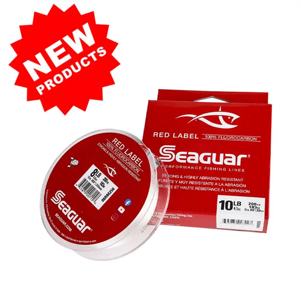 Senar Pancing Asli SEAGUAR LABEL Merah 6LB-12LB 100% Senar Pancing FLUOROCARBON 229M/183M