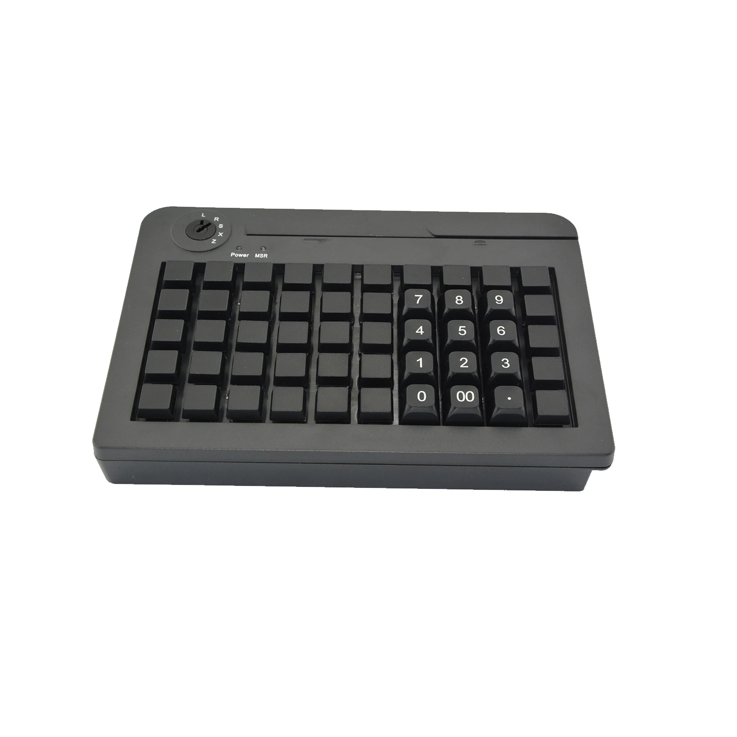 

50 switches All keys can be programmed with 255 characters 6 segment electronic keylock POS Keyboard KB50M