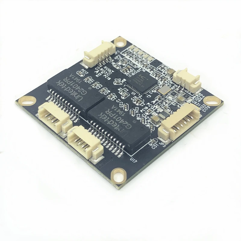 Alimentation électrique inversée 12V, Mini carte PCBA, mini module de commutation ethernet, 10/100Mbps, OEM/ODM, alimentation avant et arrière 12V