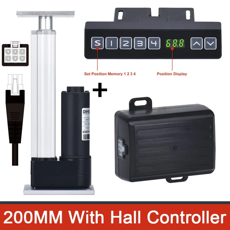 Imagem -06 - Curso Ip66 à Prova Impermeável Água Mesa de Elevação Elétrica Atuador Linear com Wifi Controlador Móvel Controle App dc 12v Dhla3000 200 mm