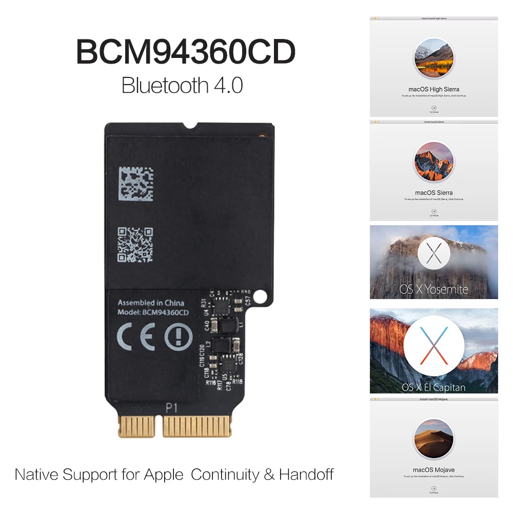 1750Mbps Dual Band WiFi Bluetooth Card 2.4GHz/5GHz BT 4.0 Broadcom BCM94360CD Wireless Module For Apple Hackintosh Mac OS