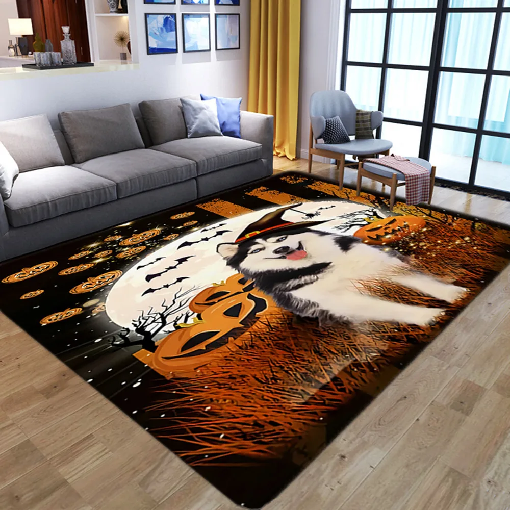 Cartoon Pumpkin Carpets for Living Room Anti-slip Printed Welcome Doormats Home Floor Rug Bedroom Bedside Bay Window Sofa Carpet