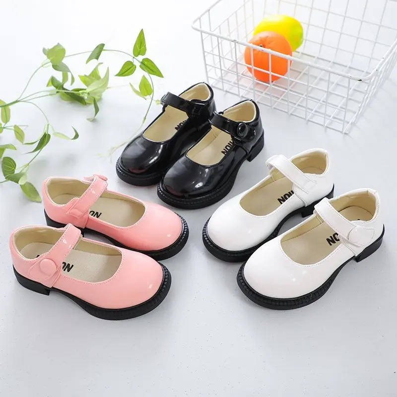 

2021 Girl'S Fashion Dance Party Dress Spring Flat Elegant Shoes For Kids Leather Shoes Princess Children Shoes 3 7 8 9 11 Year