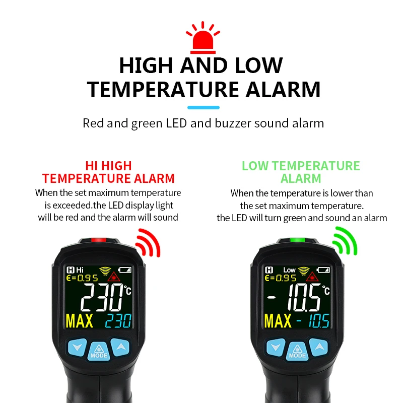 MESTEK -50-800 Degree Digital Infrared Thermometer Humidity Meter Thermometro Hygrometer Temperature Laser Gun Pyrometer