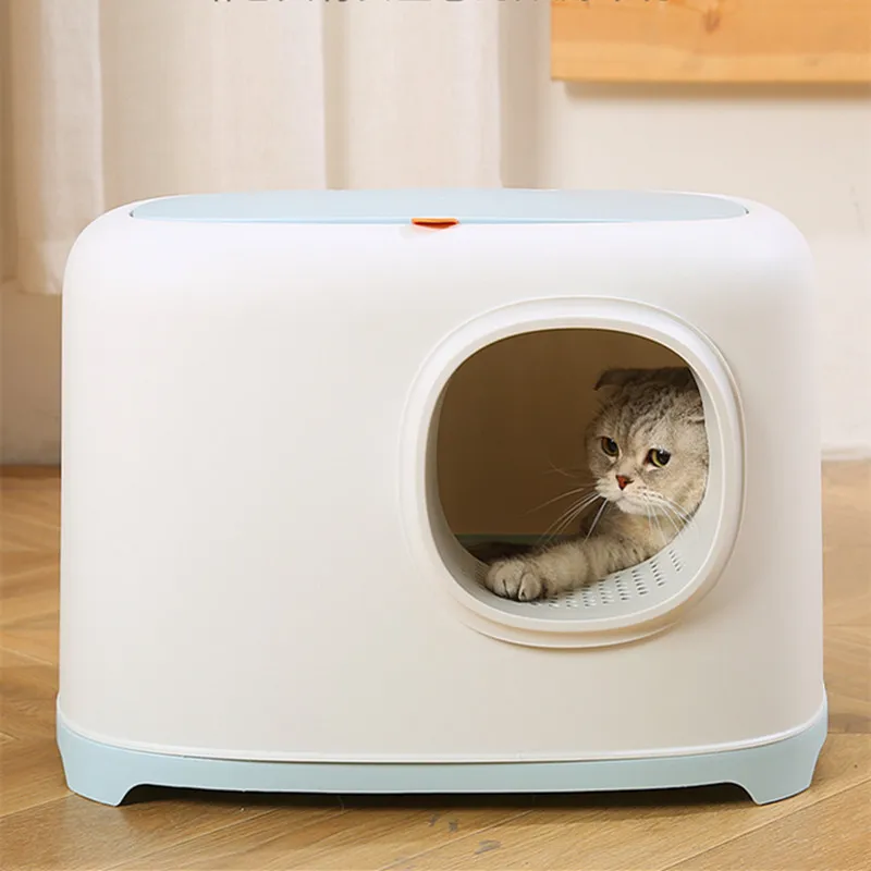 TT Litter Box Fully Enclosed Oversized Anti-Splash Leakage Urine Belt Sand Deodorant Cat Litter Box Top Cat Supplies