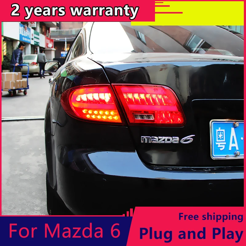 

KOWELL Car Styling for Mazda 6 LED Taillights 2005-2013 for Mazda6 Tail Light Rear Lamp DRL+Brake+Park+Signal
