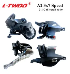 LTWOO Groupset LTWOO A2 3x7 21 Speed Groupset Shifter Lever+Rear Derailleur for MTB Bike Cassette 32T 36T, compatible M4000 RD