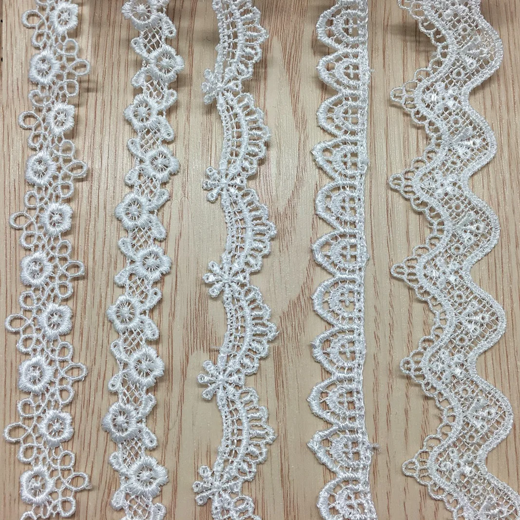 Bordado oco Floral Lace Fabric, DIY Costura Artesanato, Crochet Trim, Roupas, Colar, Roupa interior, Acessórios do vestuário, 5 jardas por lote