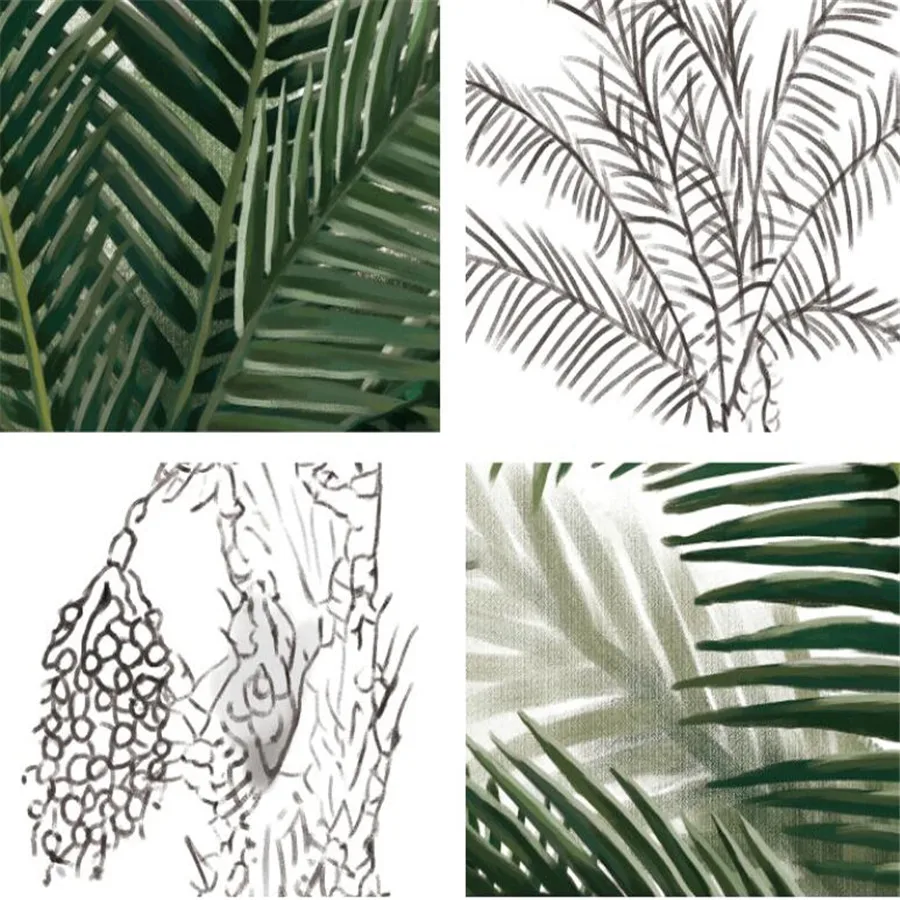 パーソナライズされた3D壁紙,緑のココナッツの木,室内装飾